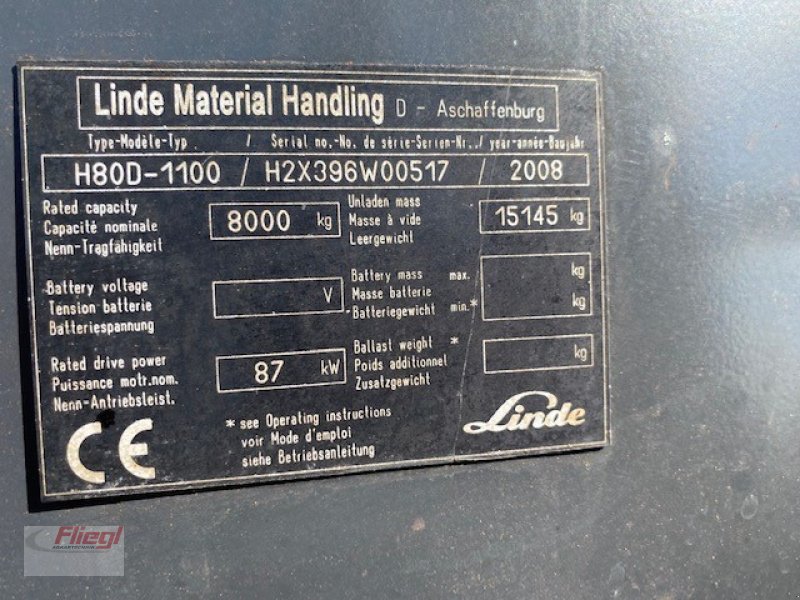 Frontstapler типа Linde H 80 D, Gebrauchtmaschine в Mühldorf (Фотография 8)