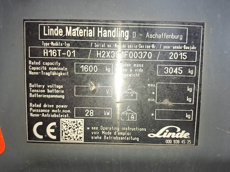 Frontstapler typu Linde H16T-01, Gebrauchtmaschine w Waregem (Zdjęcie 2)