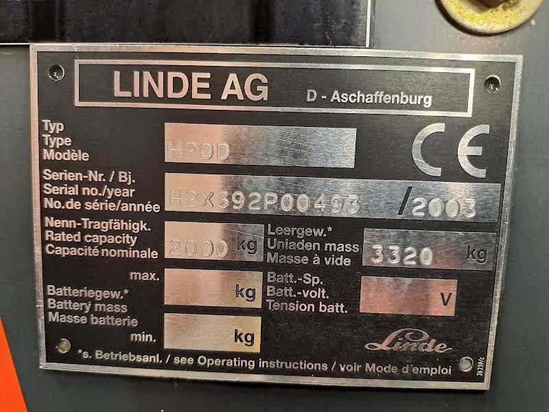 Frontstapler типа Linde H20D, Gebrauchtmaschine в Waregem (Фотография 8)