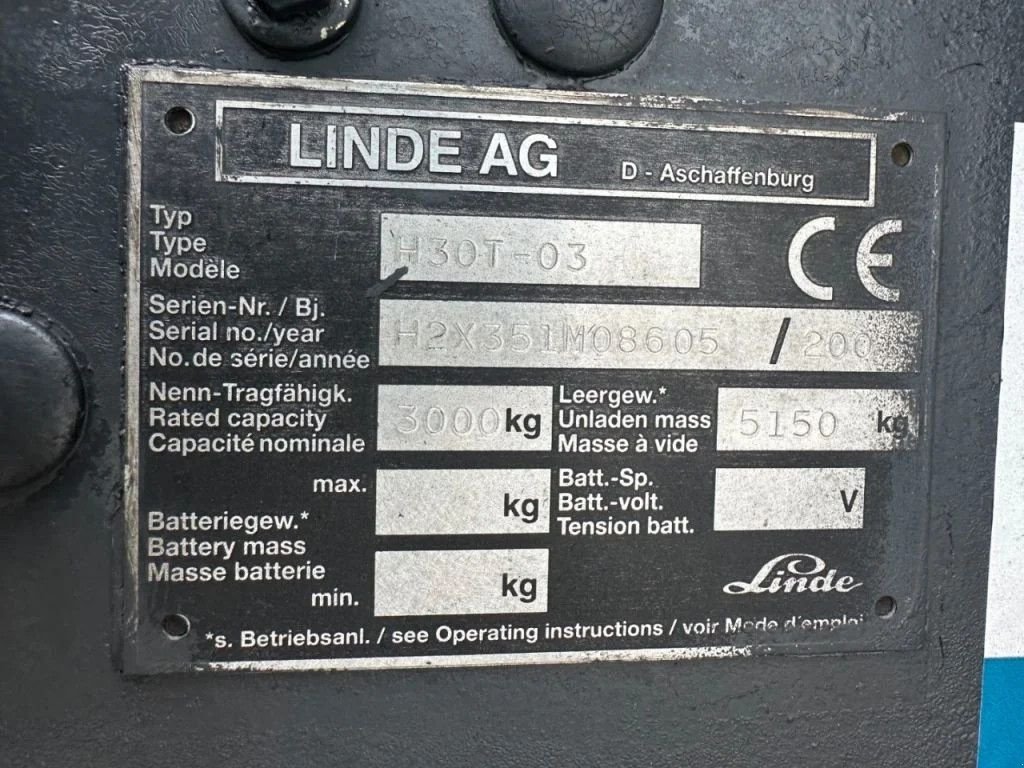 Frontstapler za tip Linde H30T-03 LPG 3 ton Duplex Sideshift Heftruck, Gebrauchtmaschine u VEEN (Slika 5)