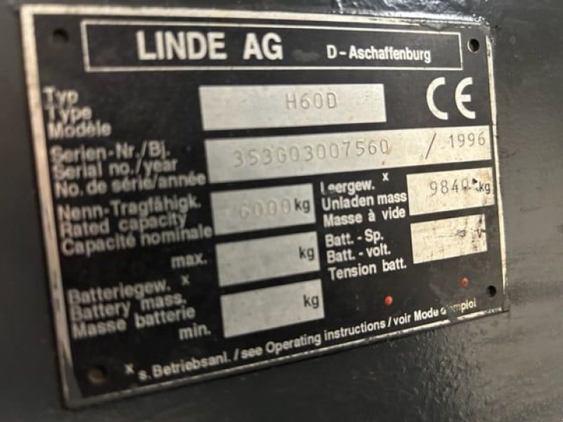 Frontstapler от тип Linde H60D, Gebrauchtmaschine в Leeuwarden (Снимка 4)