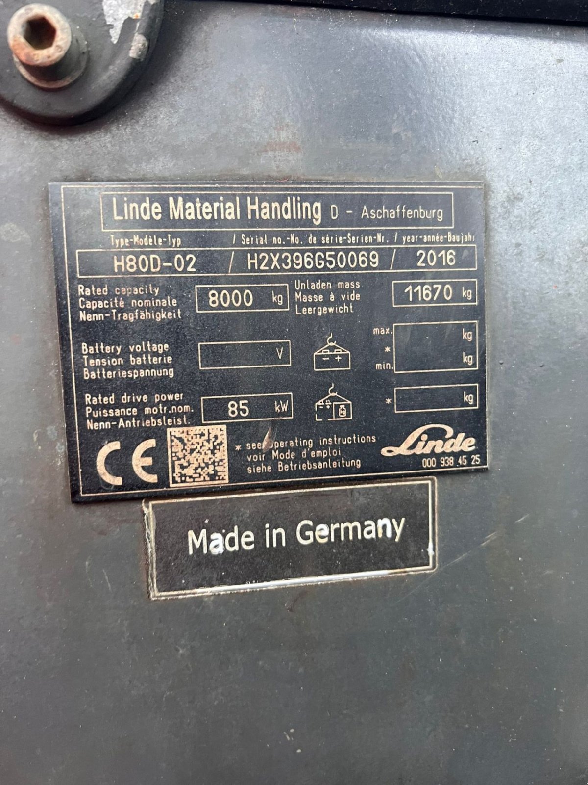 Frontstapler типа Linde H80D, Gebrauchtmaschine в Hardinxveld-Giessendam (Фотография 5)