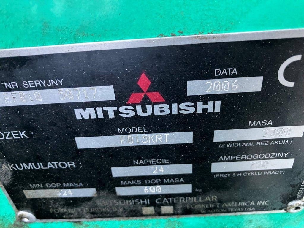 Frontstapler typu Mitsubishi FB15KRT, Gebrauchtmaschine v Antwerpen (Obrázek 10)