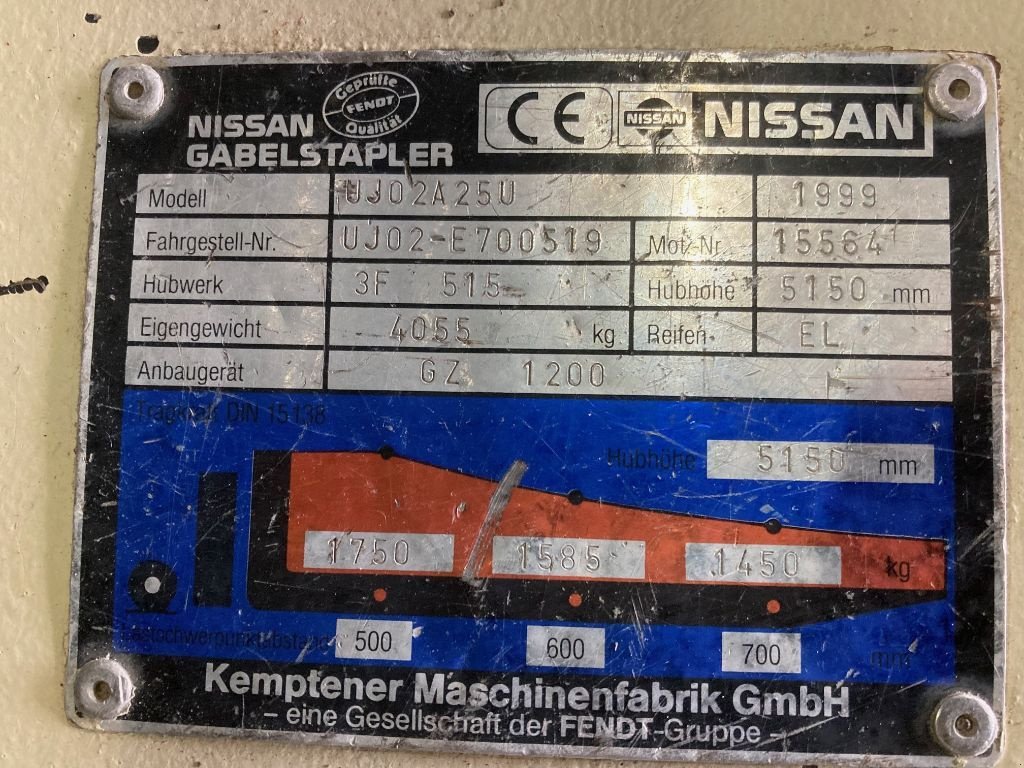 Frontstapler Türe ait Nissan UJ02A25U, Gebrauchtmaschine içinde Dronten (resim 11)