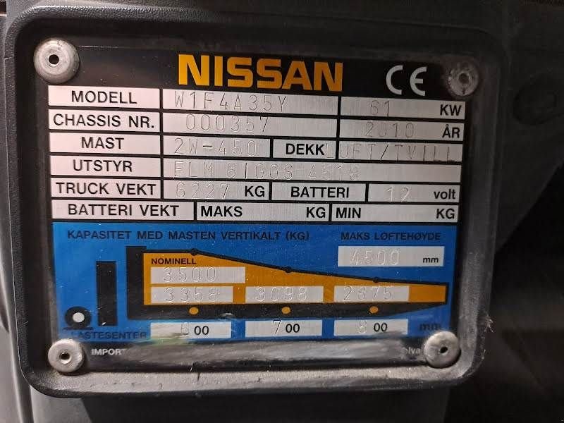 Frontstapler du type Nissan W1F4A35Y, Gebrauchtmaschine en Waregem (Photo 8)