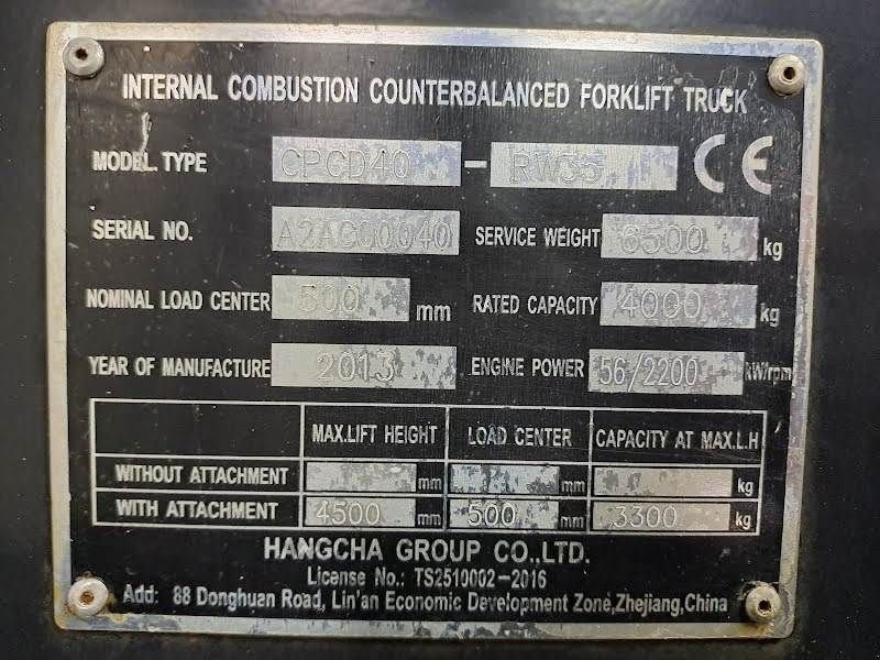 Frontstapler of the type Sonstige Hangcha CPCD40-RW35, Gebrauchtmaschine in Waregem (Picture 8)