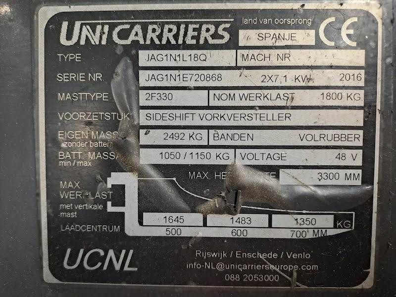 Frontstapler typu Sonstige UniCarriers JAG1N1L18Q, Gebrauchtmaschine v Waregem (Obrázok 7)