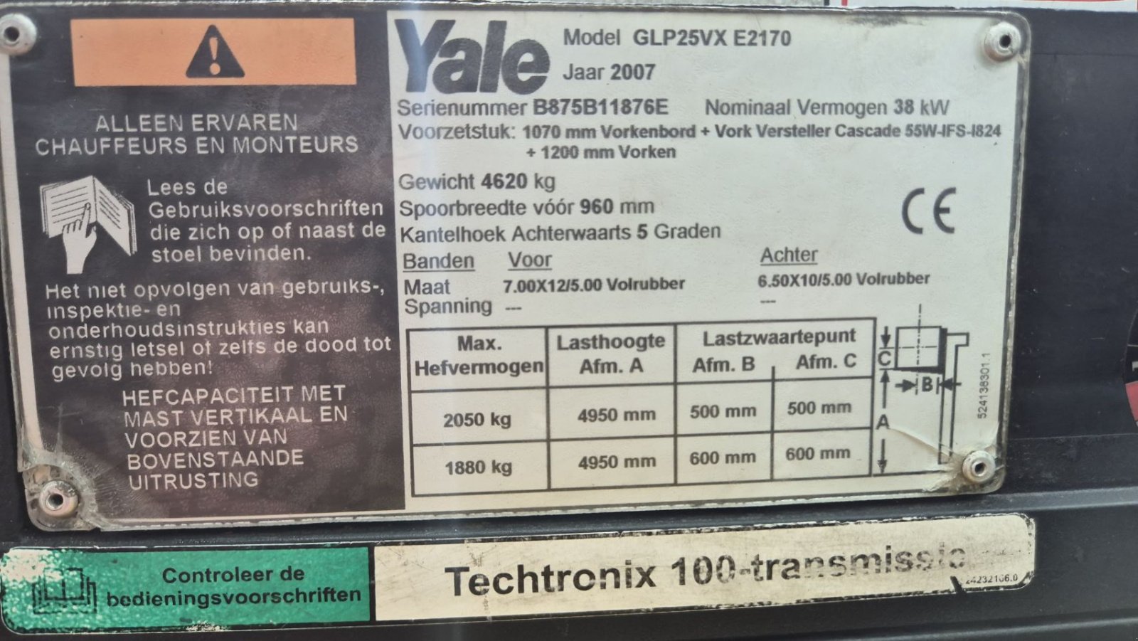 Frontstapler Türe ait Sonstige YALE GLP 25 VX LPG Heftruck 2.5 ton, Gebrauchtmaschine içinde Schoonebeek (resim 10)