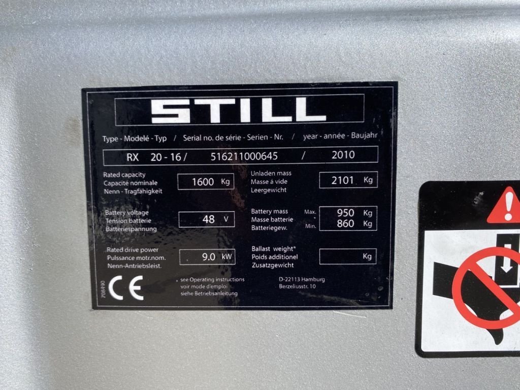 Frontstapler του τύπου Still RX 20-16 1.6 ton Duplex Freelift Sideshift Elektra Heftruck, Gebrauchtmaschine σε VEEN (Φωτογραφία 4)