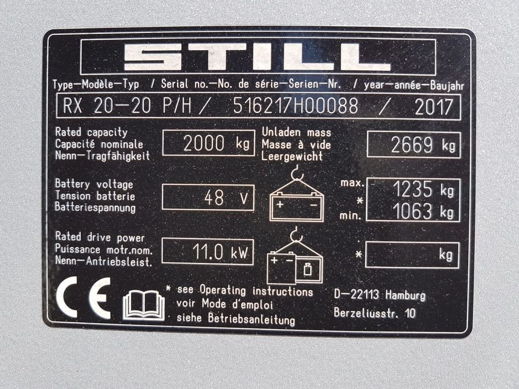 Frontstapler tip Still RX 20-20 2 ton Triplex Freelift Sideshift Elektra Heftruck, Gebrauchtmaschine in VEEN (Poză 4)