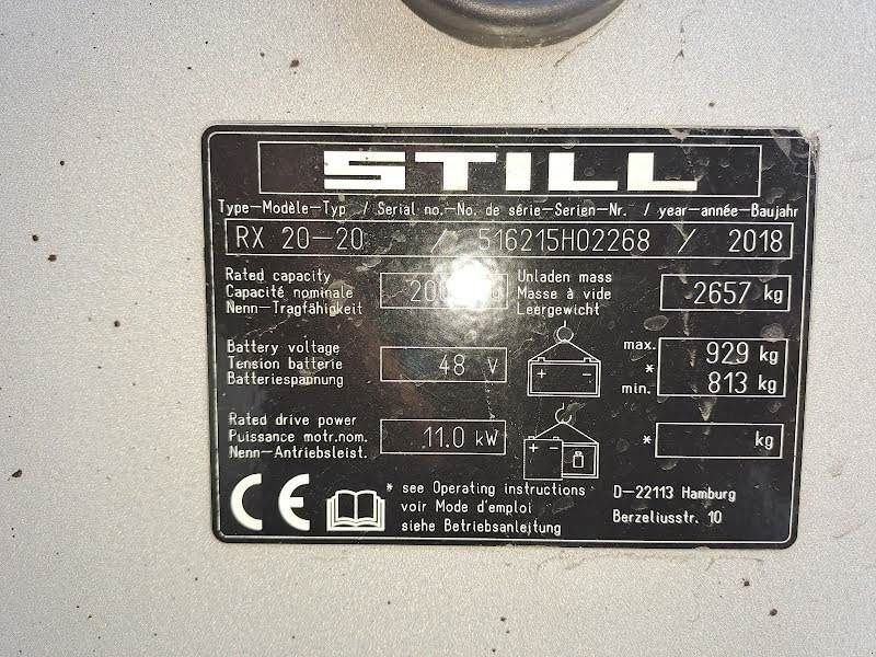 Frontstapler типа Still RX 20-20, Gebrauchtmaschine в Waregem (Фотография 8)