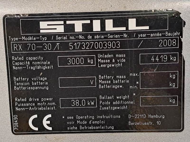 Frontstapler typu Still RX 70-30T, Gebrauchtmaschine v Waregem (Obrázek 8)