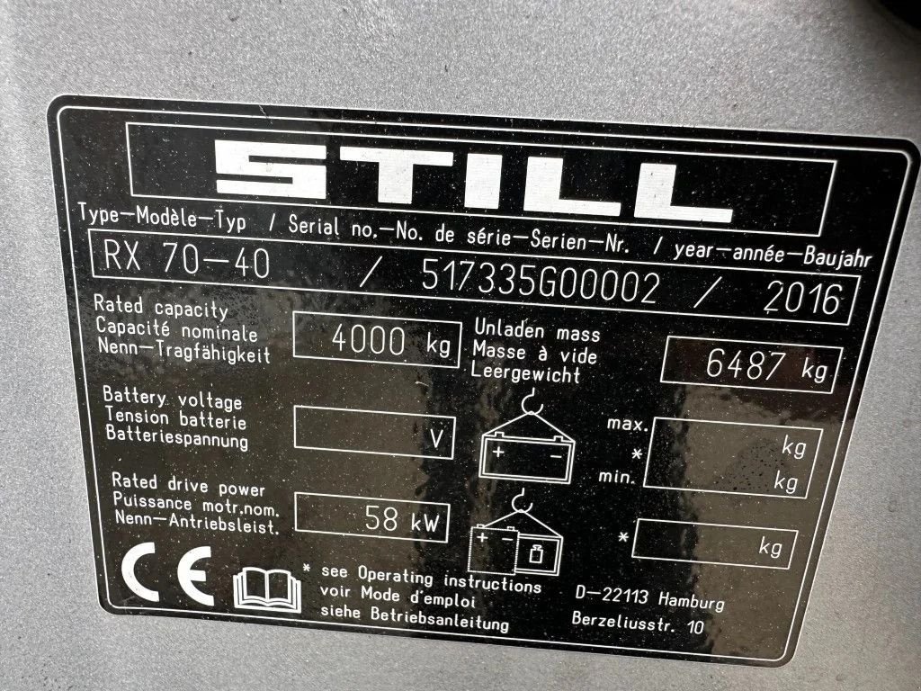 Frontstapler tip Still RX 70-40 Duplex Sideshift 4 ton LPG Heftruck 2016, Gebrauchtmaschine in VEEN (Poză 3)