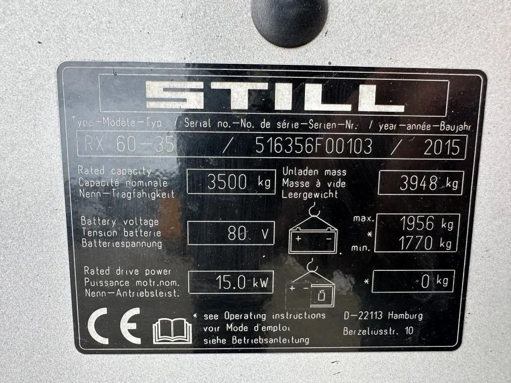 Frontstapler typu Still RX60-35 3.5 ton Triplex Freelift Sideshift Positioner Elektra He, Gebrauchtmaschine w VEEN (Zdjęcie 4)