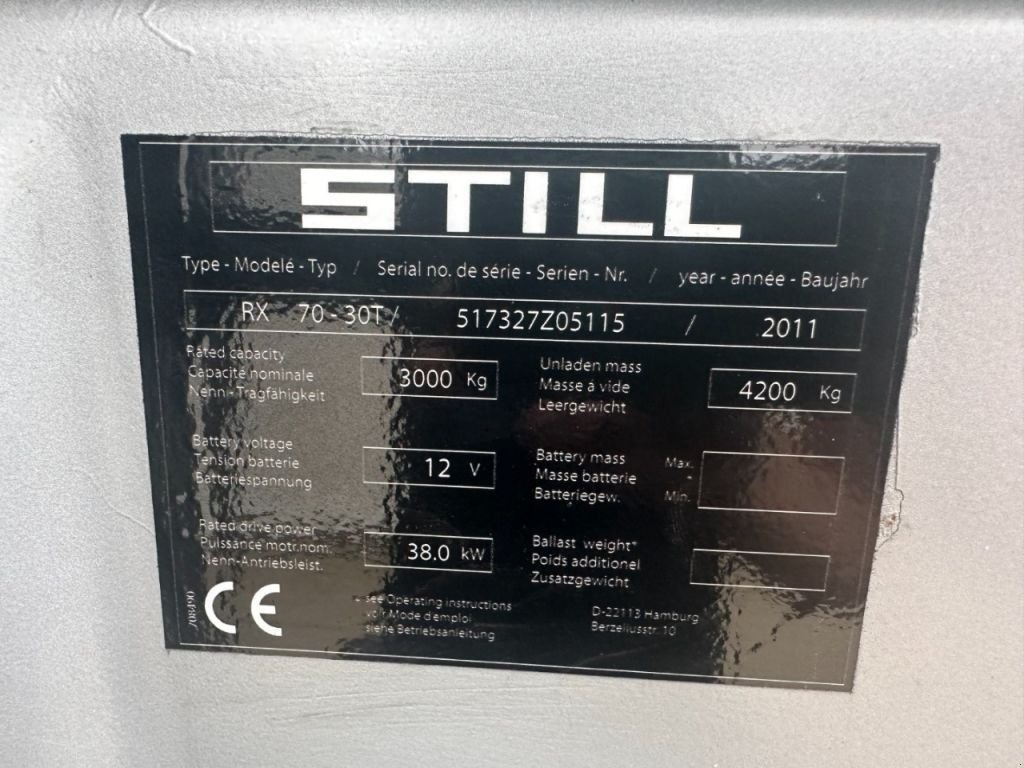 Frontstapler типа Still RX70-30T 3 ton Triplex Freelift Sideshift LPG Heftruck, Gebrauchtmaschine в VEEN (Фотография 7)