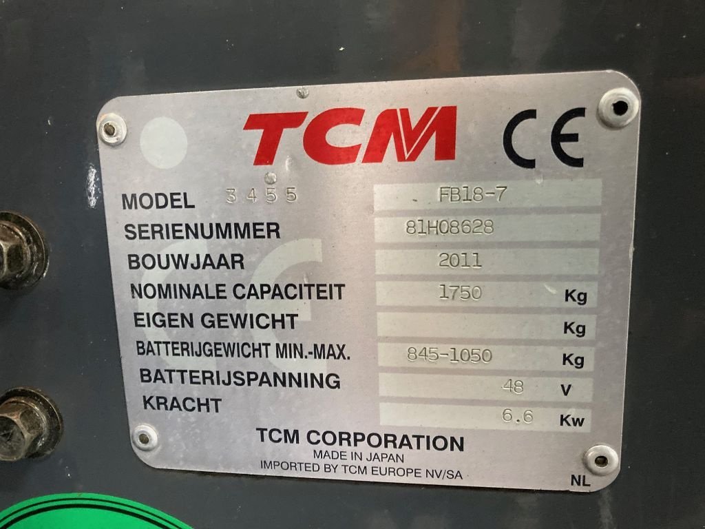 Frontstapler του τύπου TCM FB18-7, Gebrauchtmaschine σε Dronten (Φωτογραφία 11)