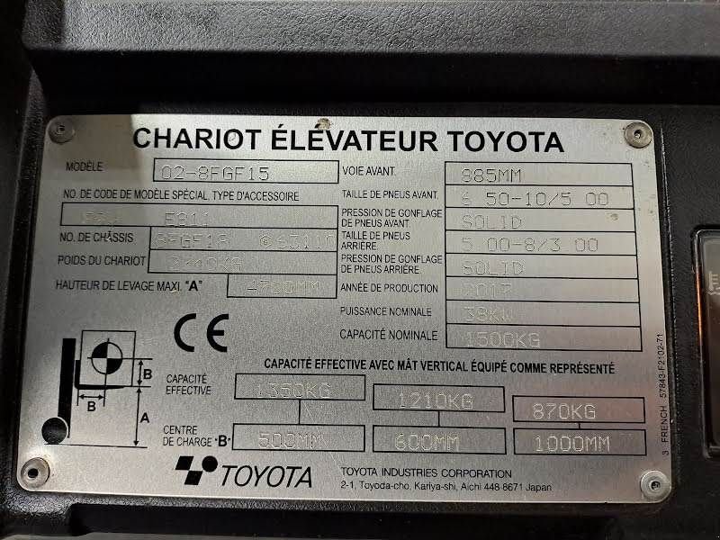 Frontstapler tipa Toyota 02-8FGF15, Gebrauchtmaschine u Waregem (Slika 8)