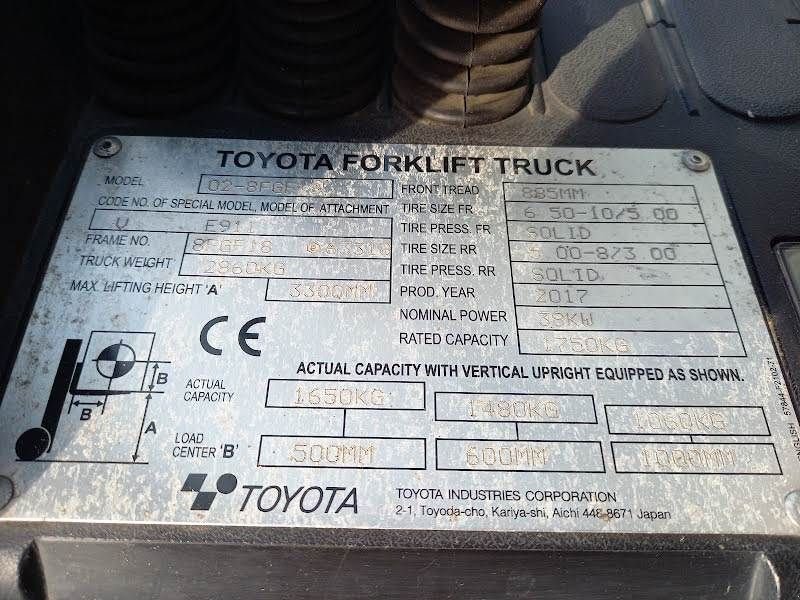 Frontstapler типа Toyota 02-8FGF18, Gebrauchtmaschine в Waregem (Фотография 11)