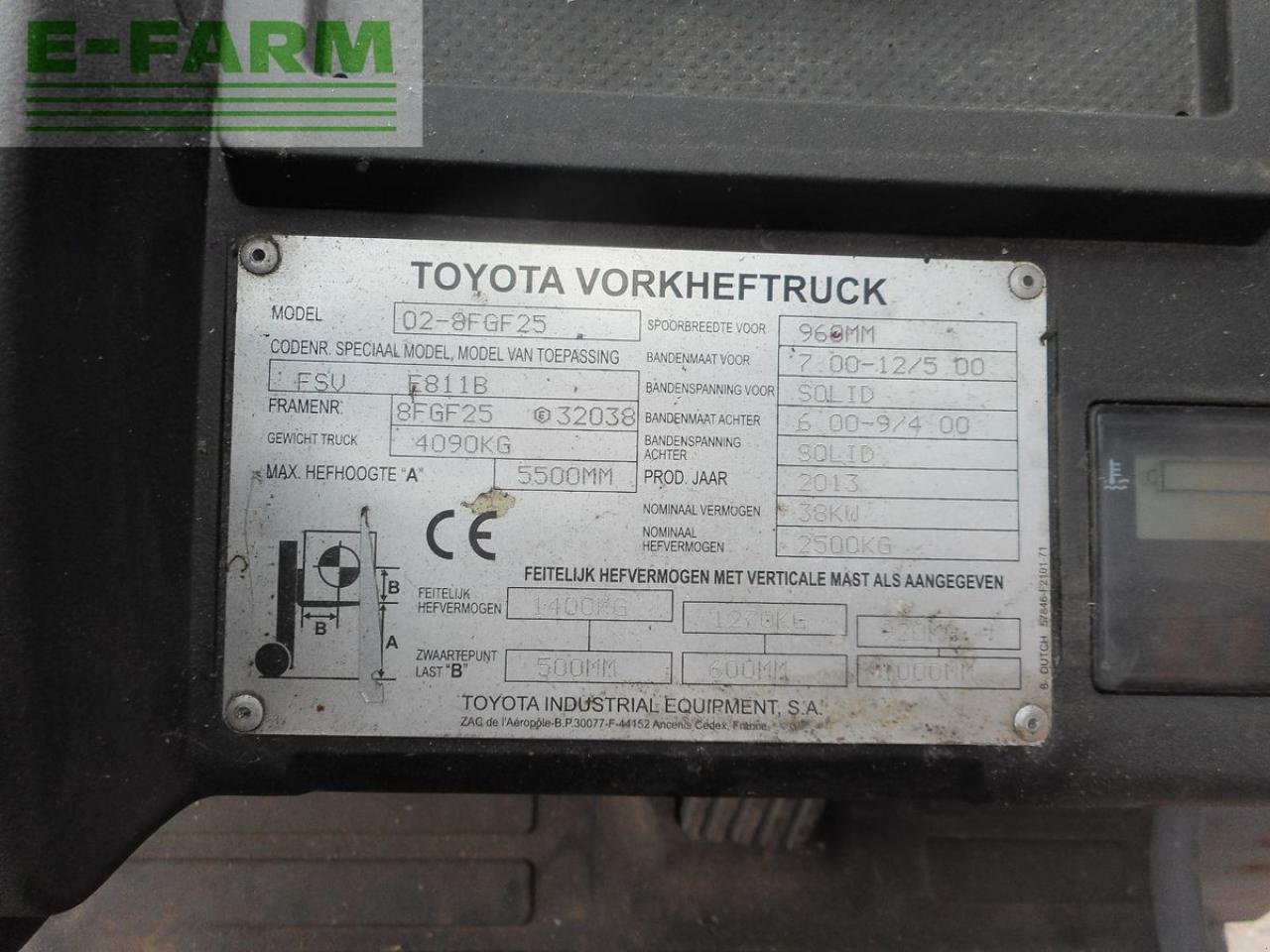 Frontstapler Türe ait Toyota 02-8fgf25 triplex 5,5m + ss + 4. kreis + halbkab, Gebrauchtmaschine içinde ST. NIKOLAI/DR. (resim 8)