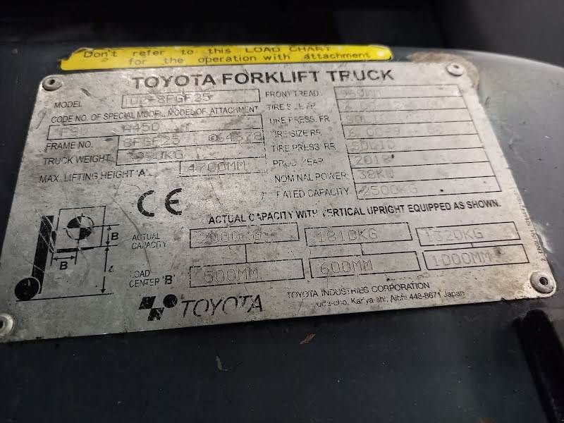 Frontstapler des Typs Toyota 02-8FGF25, Gebrauchtmaschine in Waregem (Bild 9)