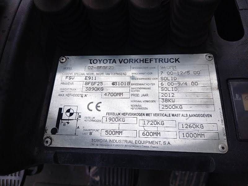 Frontstapler tip Toyota 02-8FGF25, Gebrauchtmaschine in Waregem (Poză 8)