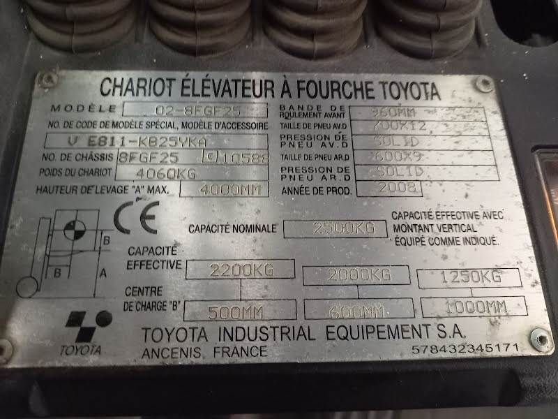 Frontstapler del tipo Toyota 02-8FGF25, Gebrauchtmaschine en Waregem (Imagen 9)