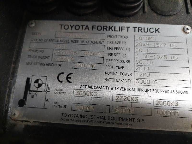 Frontstapler tip Toyota 02-8FGF30, Gebrauchtmaschine in Waregem (Poză 10)