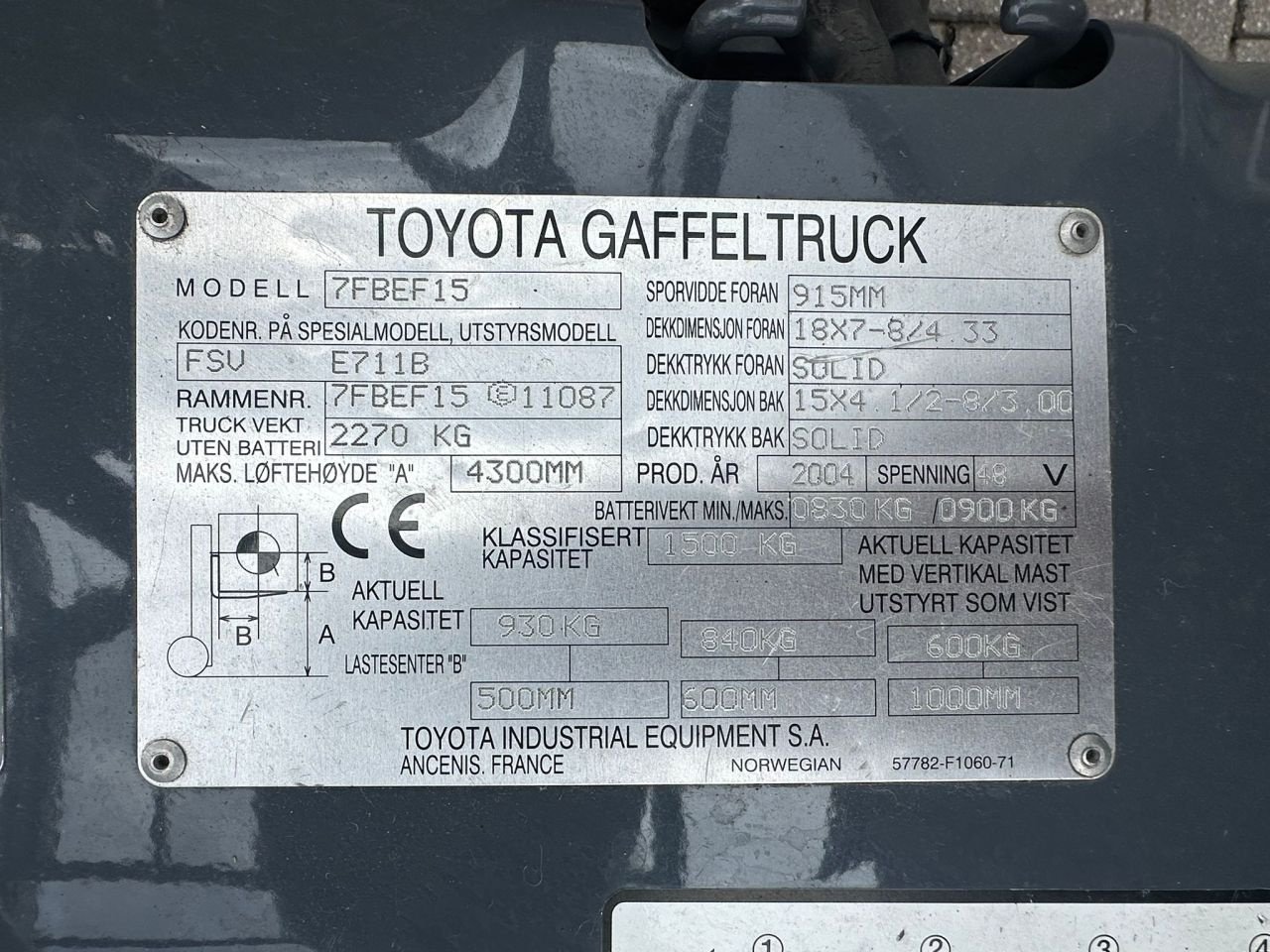 Frontstapler tip Toyota 5FBEF15, Gebrauchtmaschine in Budel-Schoot (Poză 11)