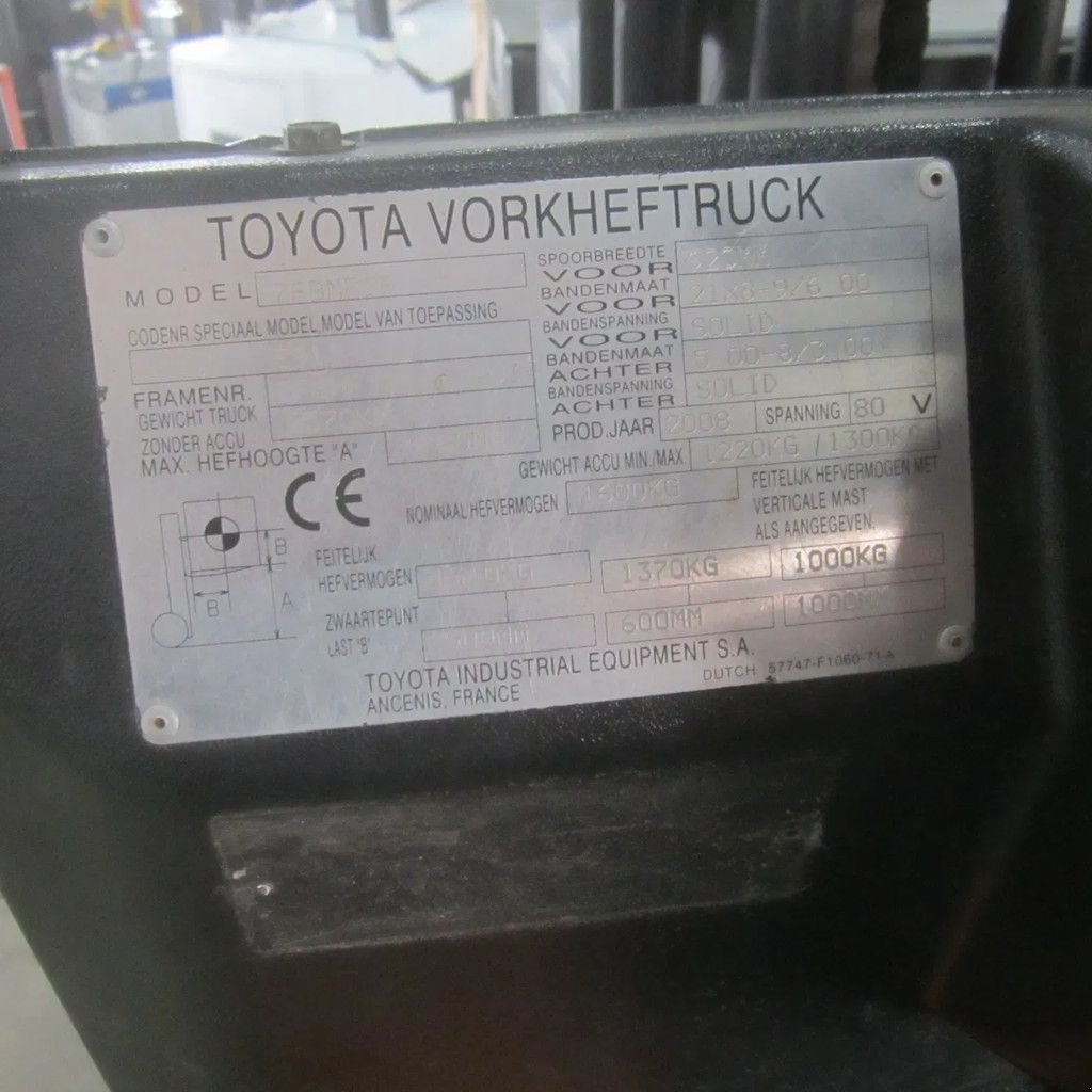 Frontstapler del tipo Toyota 7FBMF16, heftruck elektrisch, triplomast, side shift., Gebrauchtmaschine en Tubbergen (Imagen 11)