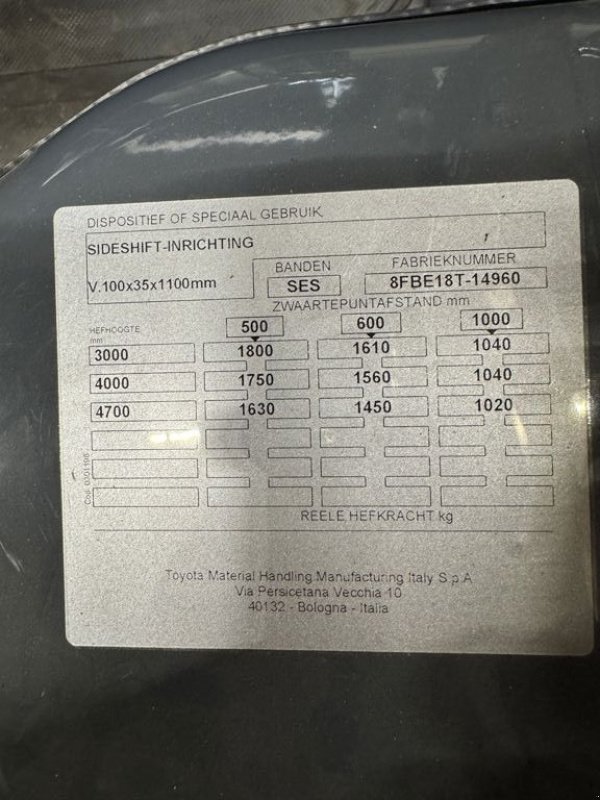 Frontstapler tipa Toyota 8FBE18T, Neumaschine u Barneveld (Slika 7)