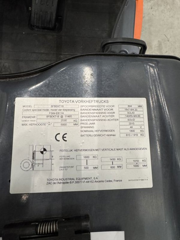 Frontstapler tip Toyota 8FBEKT18, Neumaschine in Barneveld (Poză 6)