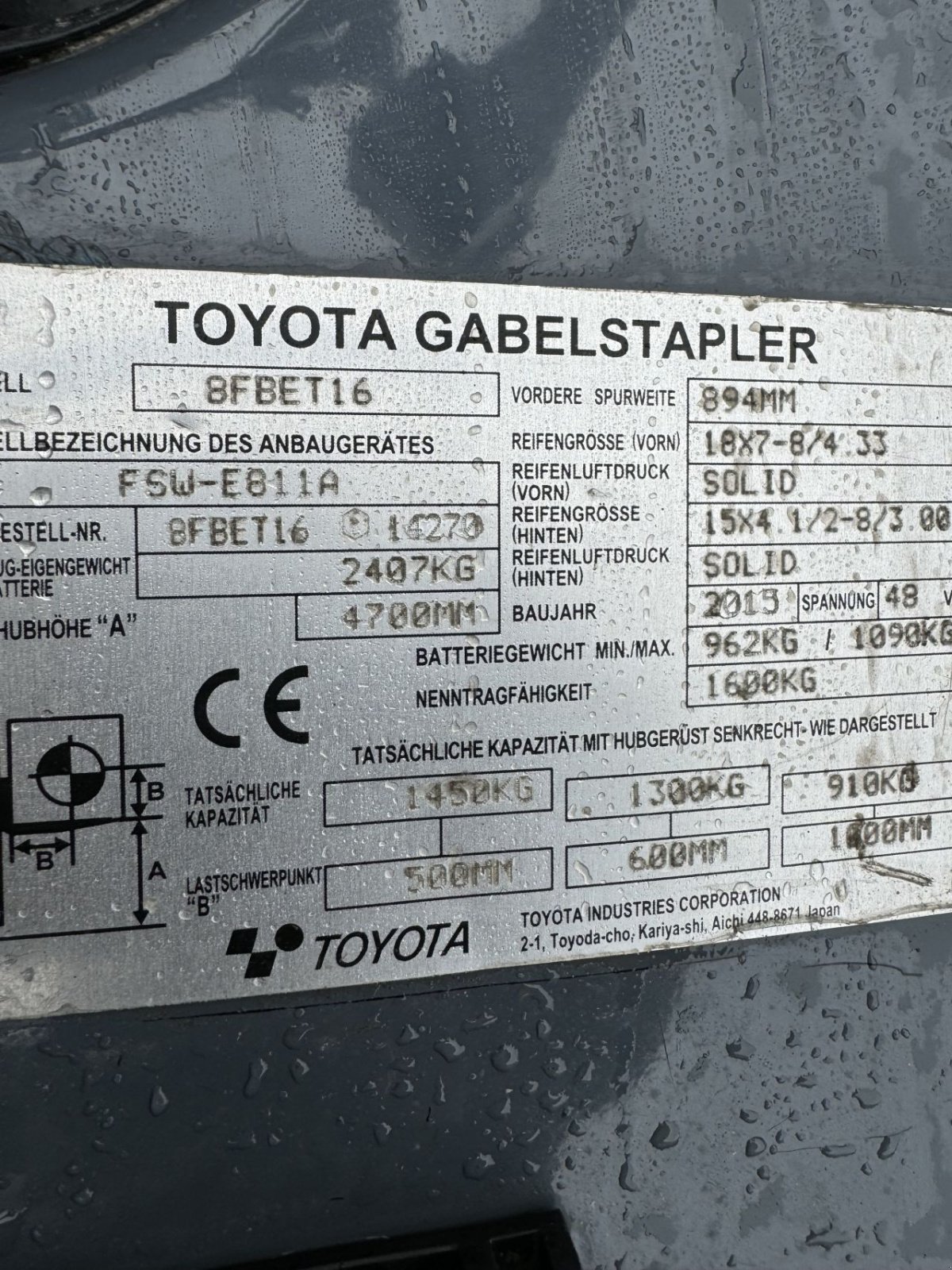 Frontstapler от тип Toyota 8FBET16 8FBEK16T, Gebrauchtmaschine в Oldenzaal (Снимка 11)