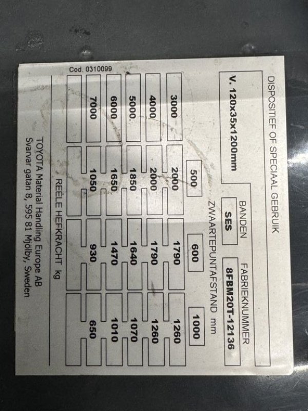 Frontstapler du type Toyota 8FBMT20     &nb, Gebrauchtmaschine en Barneveld (Photo 6)