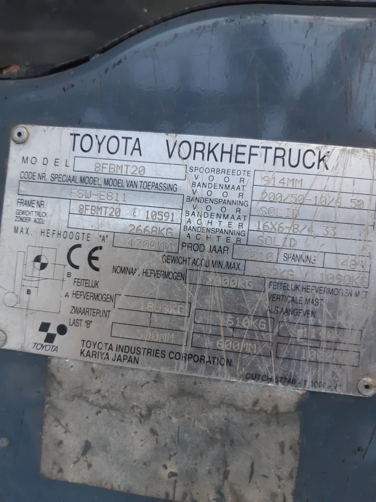 Frontstapler typu Toyota 8FBMT20, Gebrauchtmaschine w Biddinghuizen (Zdjęcie 10)