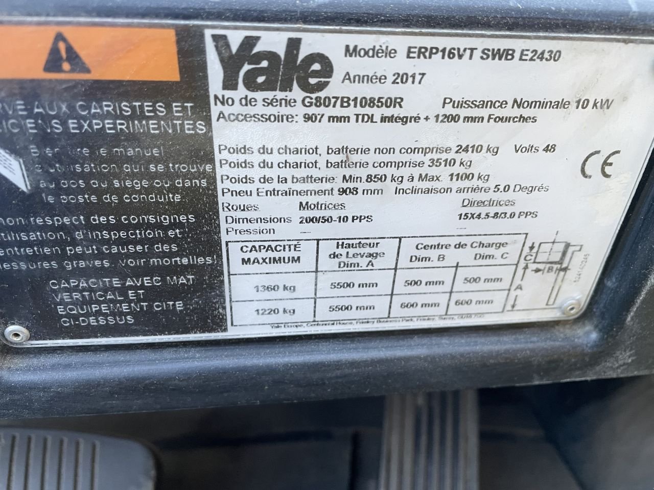 Frontstapler des Typs Yale erp16vt, Gebrauchtmaschine in Heythuysen (Bild 5)