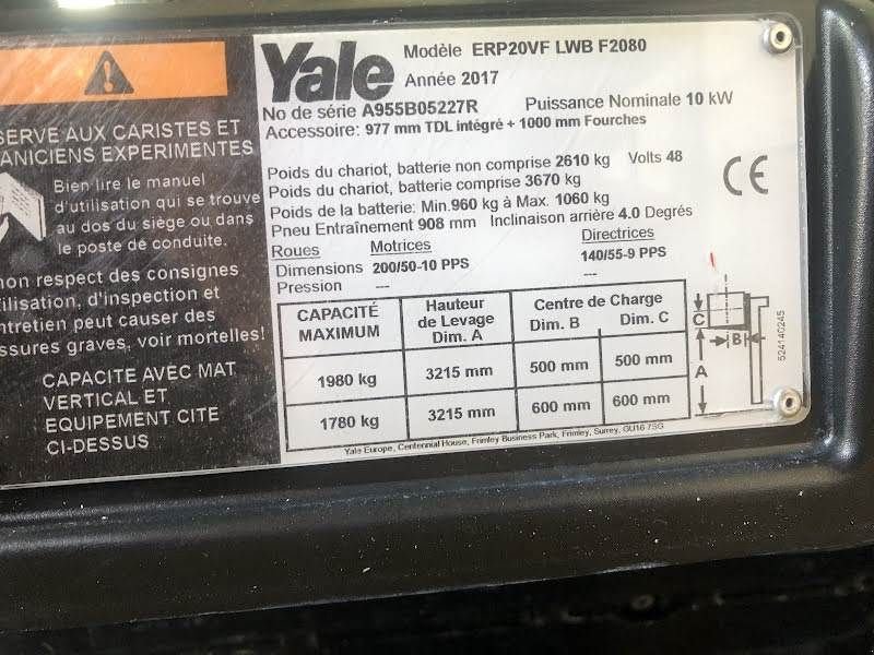 Frontstapler typu Yale ERP20VF, Gebrauchtmaschine v Aalst (Obrázok 7)