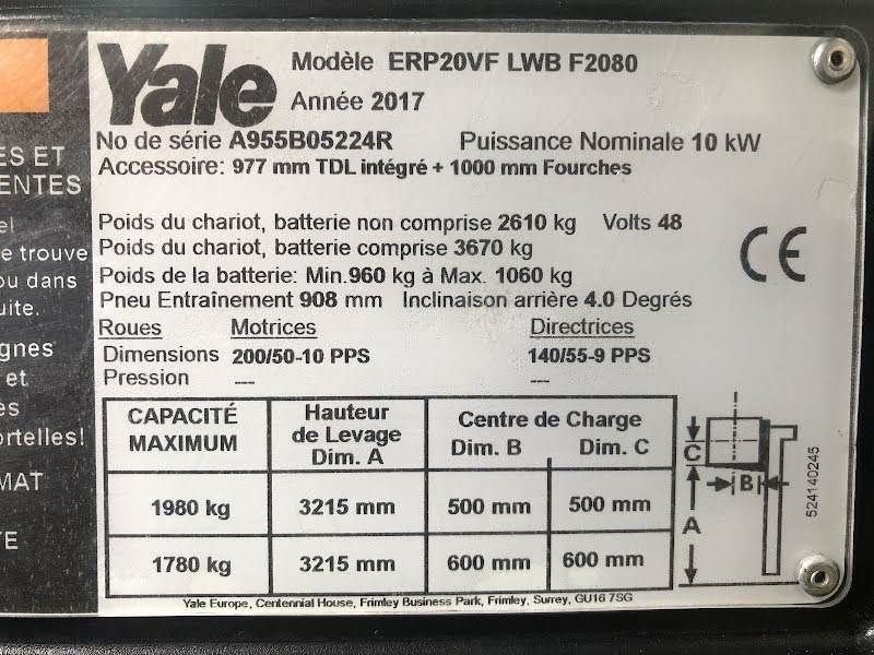 Frontstapler del tipo Yale ERP20VF, Gebrauchtmaschine en Aalst (Imagen 9)