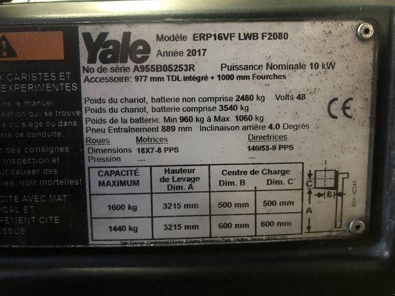 Frontstapler typu Yale ERP20VF, Gebrauchtmaschine v Aalst (Obrázek 9)