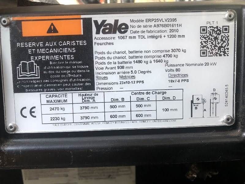 Frontstapler del tipo Yale ERP25VL, Gebrauchtmaschine In Aalst (Immagine 8)