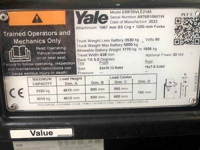 Frontstapler van het type Yale ERP35VL, Gebrauchtmaschine in Aalst (Foto 7)