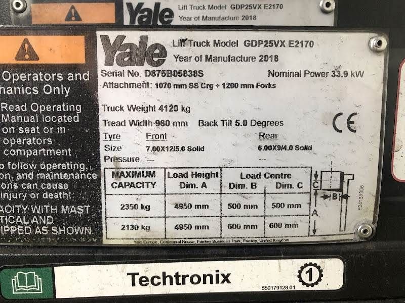 Frontstapler typu Yale GDP25VX, Gebrauchtmaschine v Aalst (Obrázek 8)