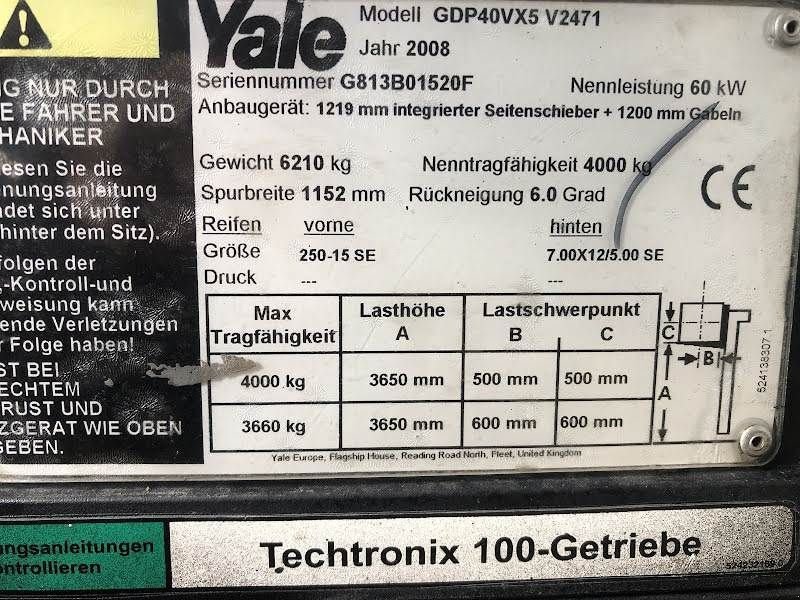 Frontstapler typu Yale GDP40VX5, Gebrauchtmaschine w Aalst (Zdjęcie 8)