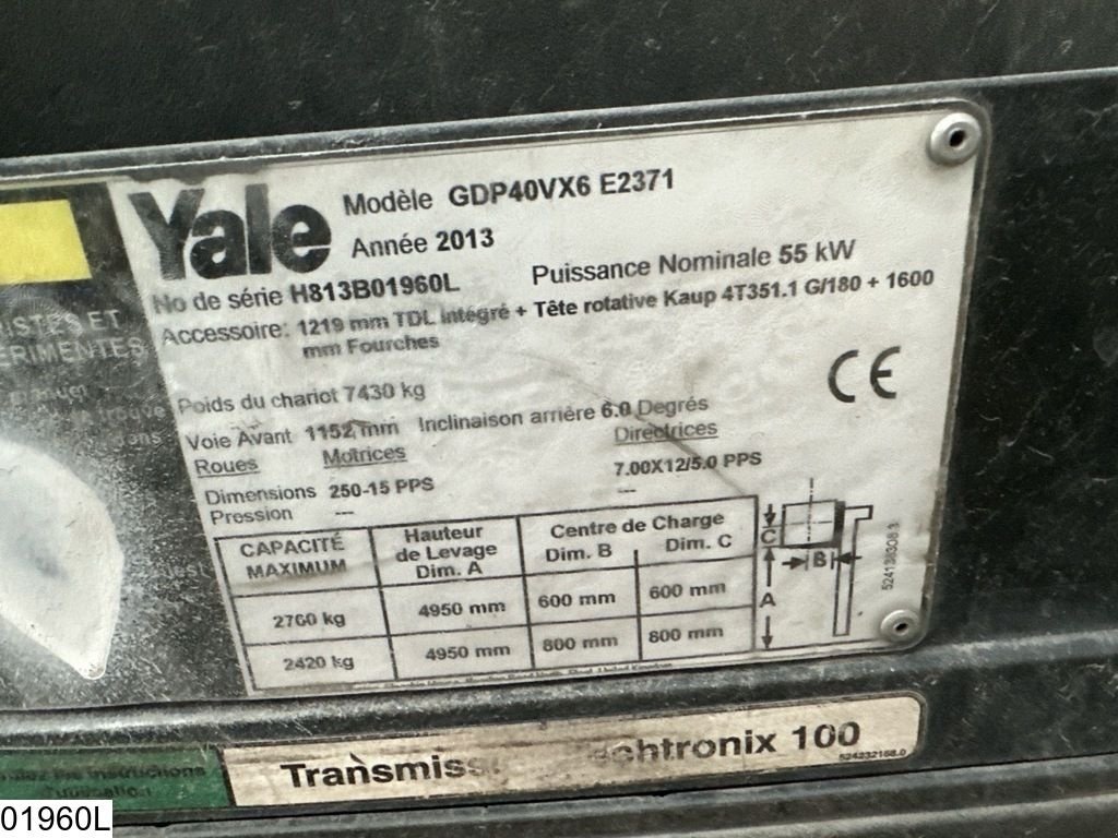 Frontstapler от тип Yale GDP40VX6 1750 KG, 38 KW, 4,7m Height, Gebrauchtmaschine в Ede (Снимка 5)