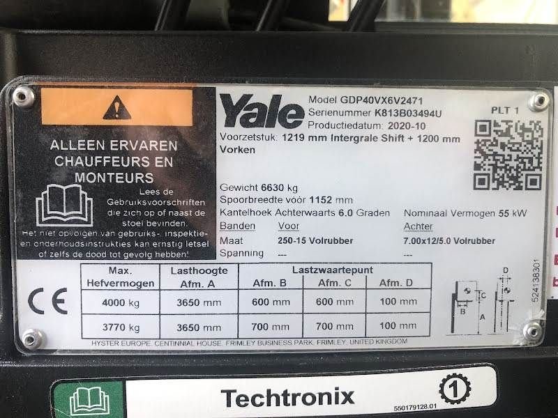 Frontstapler del tipo Yale GDP40VX6, Gebrauchtmaschine en Aalst (Imagen 8)