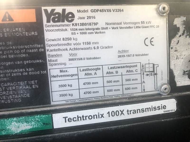 Frontstapler типа Yale GDP45VX6, Gebrauchtmaschine в Aalst (Фотография 9)