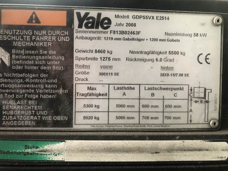 Frontstapler типа Yale GDP55VX, Gebrauchtmaschine в Aalst (Фотография 8)