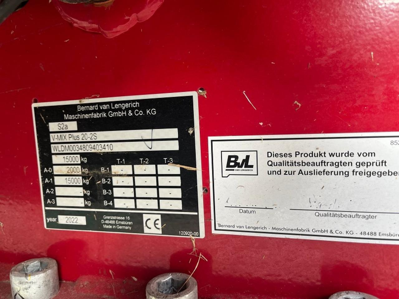 Futtermischwagen a típus BVL V-Mix Plus 20-2S, Neumaschine ekkor: Neuhof - Dorfborn (Kép 6)