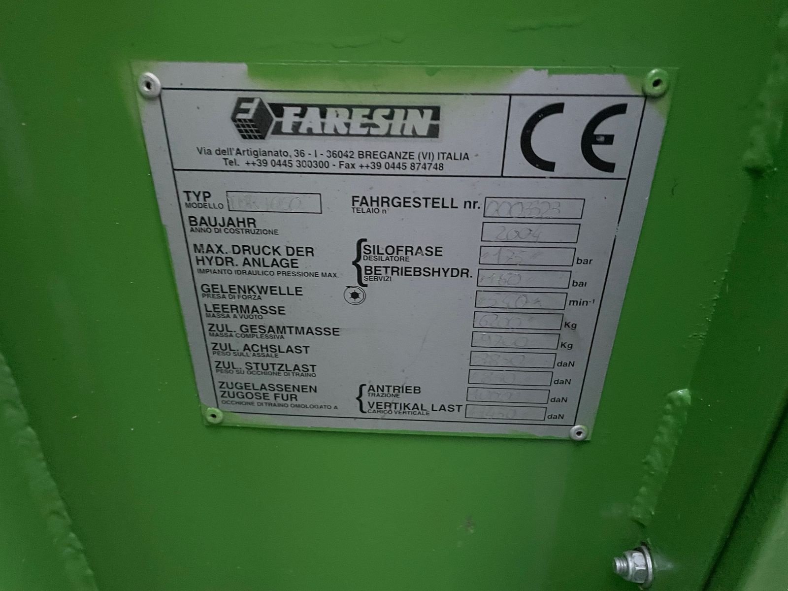 Futtermischwagen Türe ait Faresin 1050 TMR, Gebrauchtmaschine içinde Burgkirchen (resim 13)