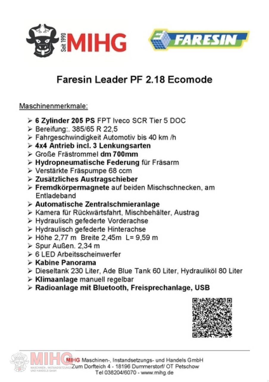 Futtermischwagen typu Faresin PF 2.18 ECO, Gebrauchtmaschine v Dummerstorf OT Petschow (Obrázek 3)