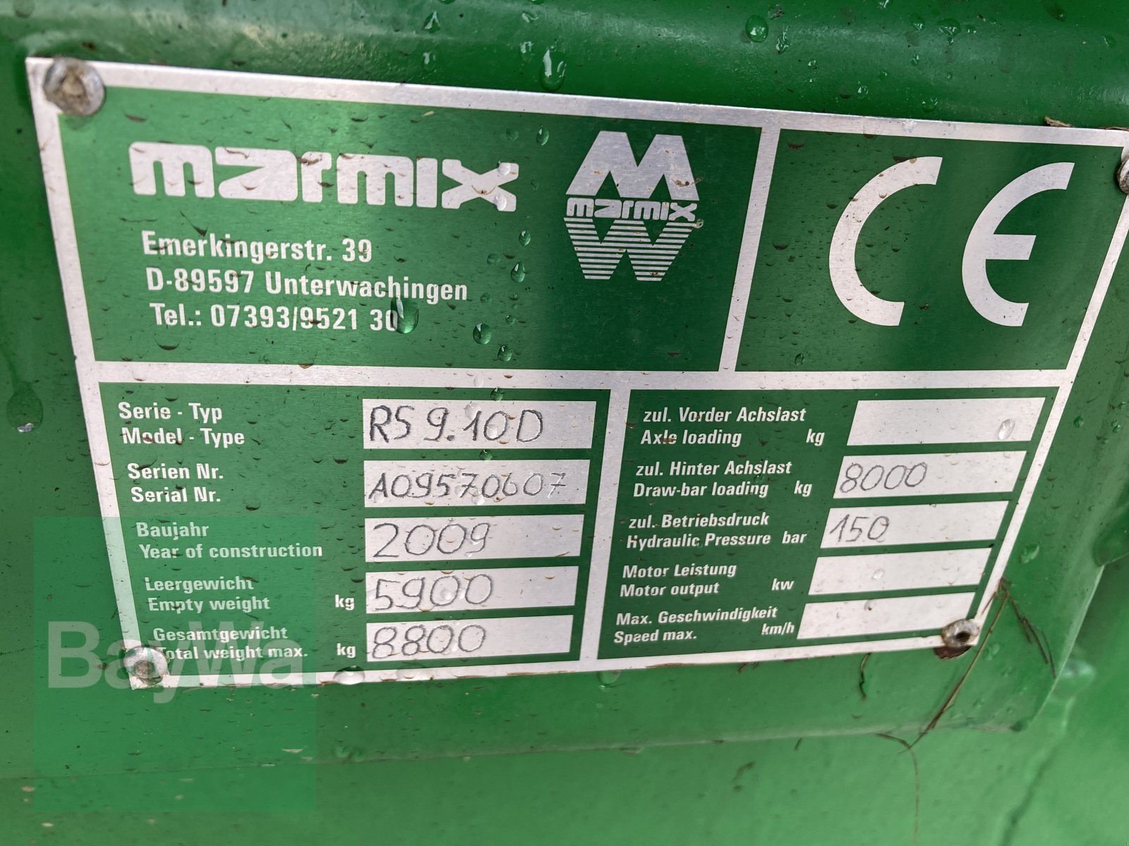 Futtermischwagen a típus Marmix RS9.10D Fräsmischwagen, Gebrauchtmaschine ekkor: Dinkelsbühl (Kép 10)